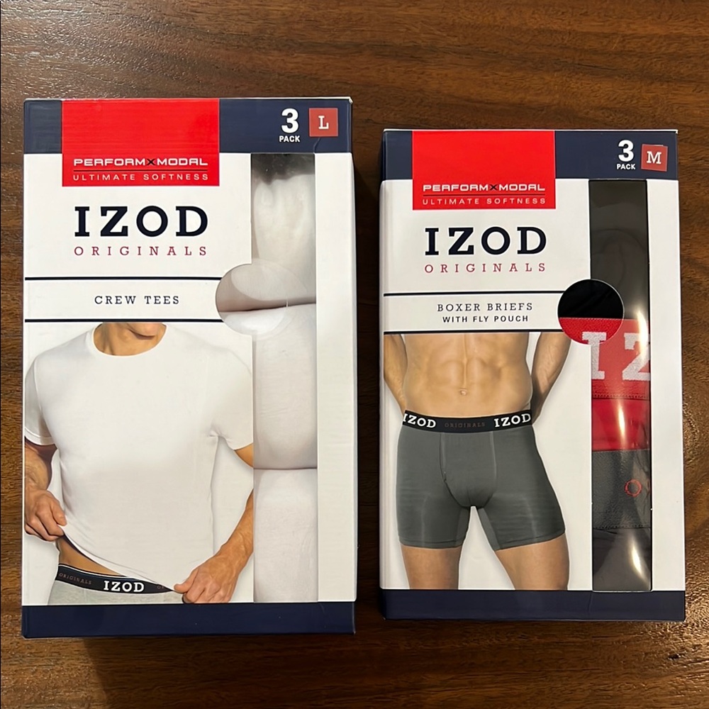 IZOD Originals Men's Boxer Briefs - Black and Gray (2 box sets)